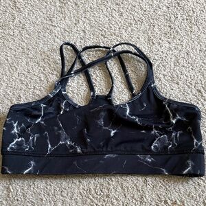 Buff Bunny Women's Black Marble Sports Bra